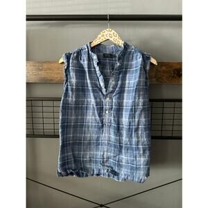 Polo Ralph Lauren Women's Blue Plaid Blouse | Size 12